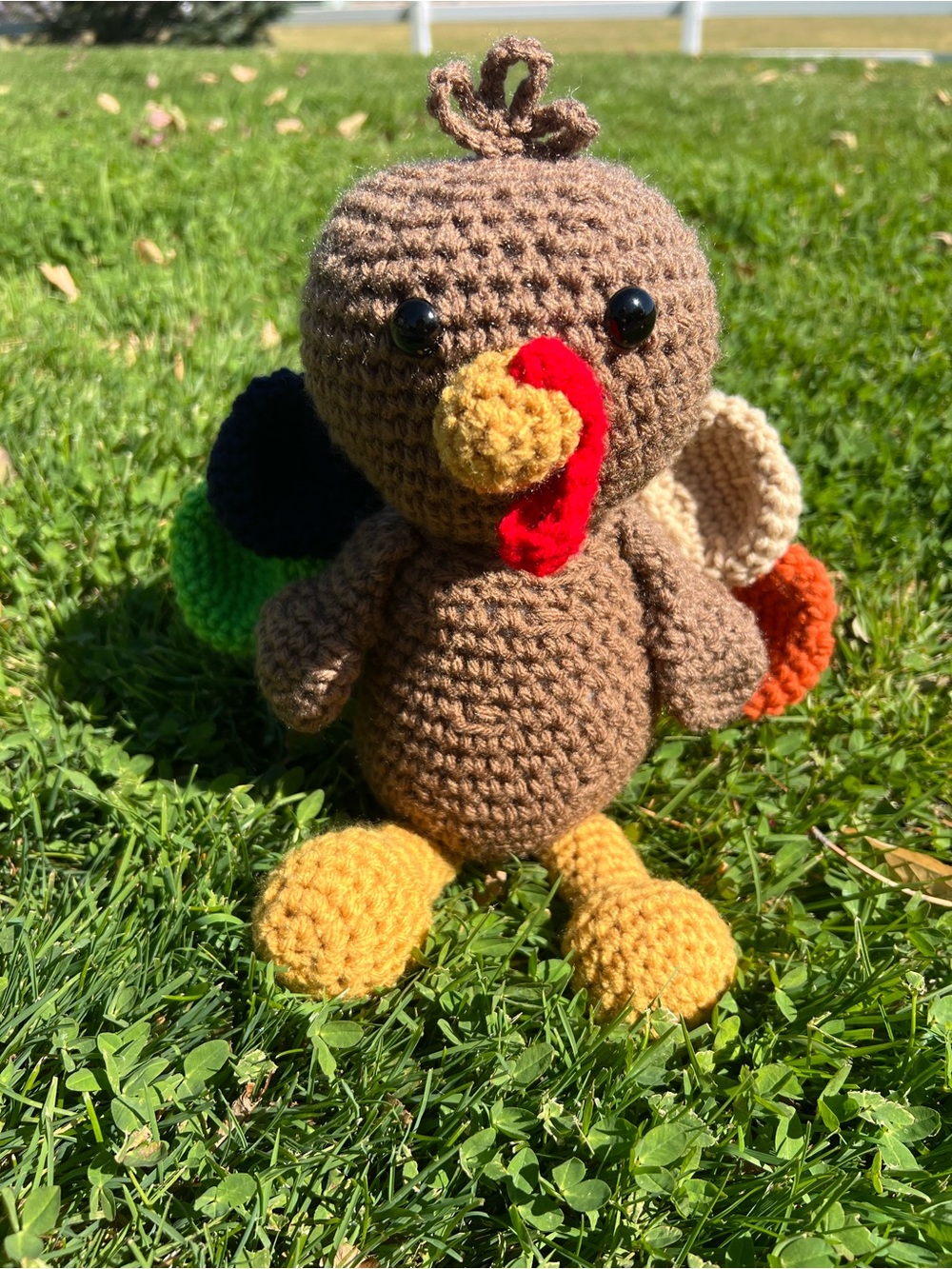 Hand Crocheted Thanksgiving Turkey Home Decor Stuffed Animal Plushie!